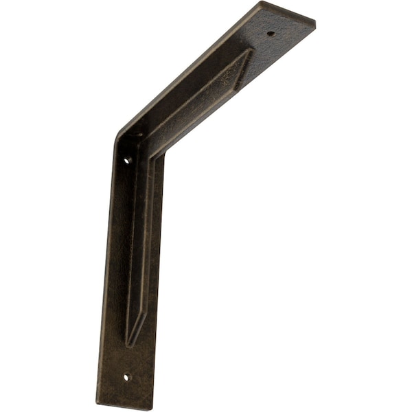 Ekena Millwork Stockport Steel Bracket, Antiqued Pale Gold 2"W x 10"D x 10"H BKTM02X10X10STAPG - main